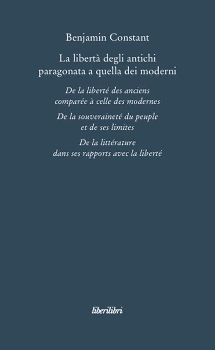 La libertà degli antichi paragonata a quella dei moderni